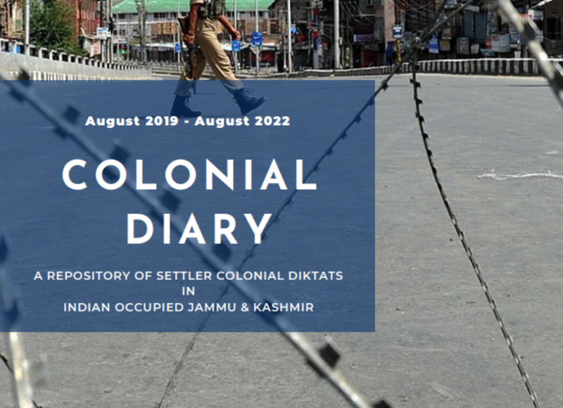 Colonial Diary – the repository of settler colonial diktats by the Indian administration in IIOJK